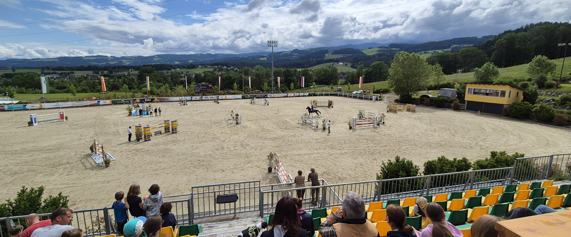 Grandstand and terrace offering the best view of the show jumping arena.